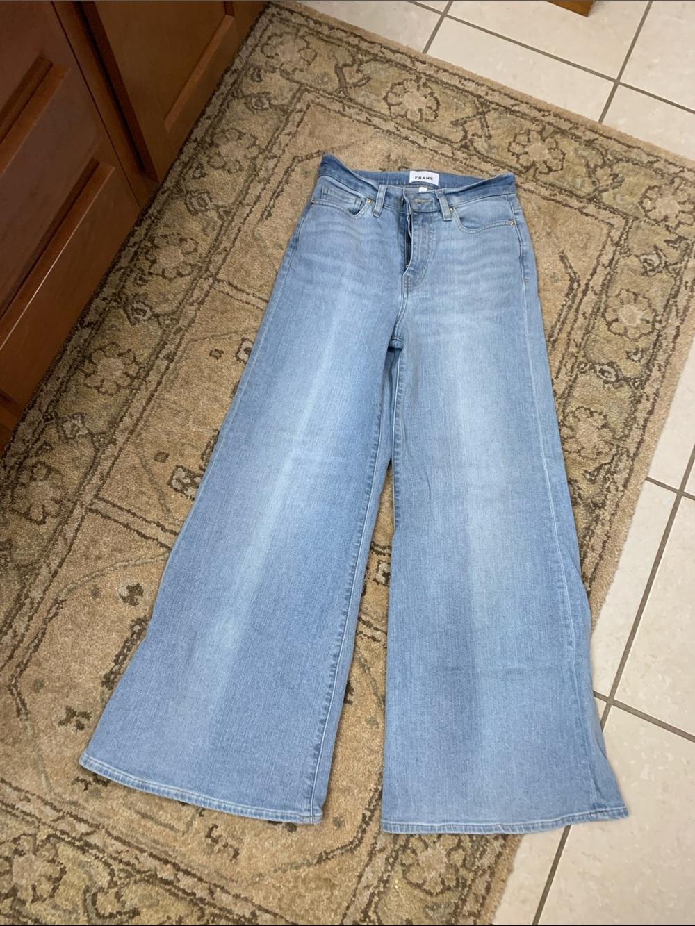 Frame Denim Light Blue Wide-Leg Flare Jeans